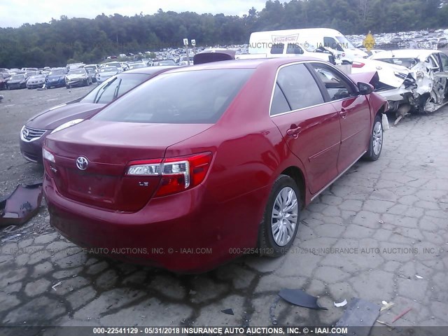 4T4BF1FK3DR282981 - 2013 TOYOTA CAMRY L/SE/LE/XLE 红色 照片 4