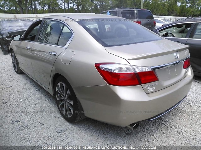 1HGCR2F58FA058430 - 2015 HONDA ACCORD SPORT TAN photo 3