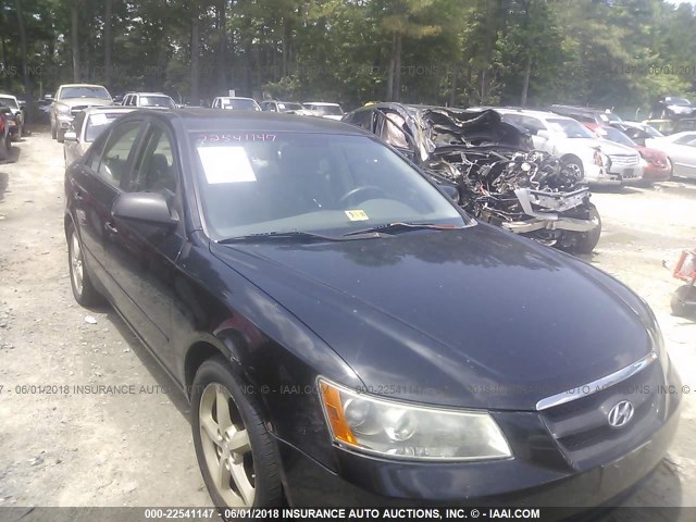 5NPEU46F26H076246 - 2006 HYUNDAI SONATA GLS/LX BLACK photo 1