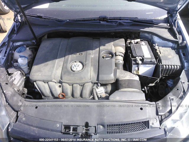 WVWBA7AJ9AW416259 - 2010 VOLKSWAGEN GOLF Light Blue photo 10