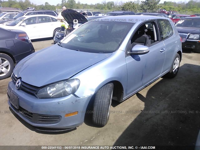 WVWBA7AJ9AW416259 - 2010 VOLKSWAGEN GOLF Light Blue photo 2