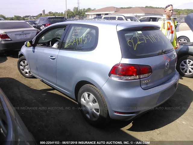 WVWBA7AJ9AW416259 - 2010 VOLKSWAGEN GOLF Light Blue photo 3