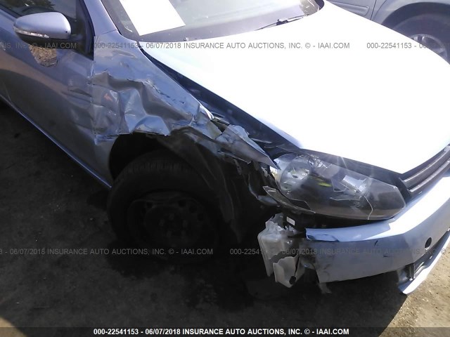 WVWBA7AJ9AW416259 - 2010 VOLKSWAGEN GOLF Light Blue photo 6