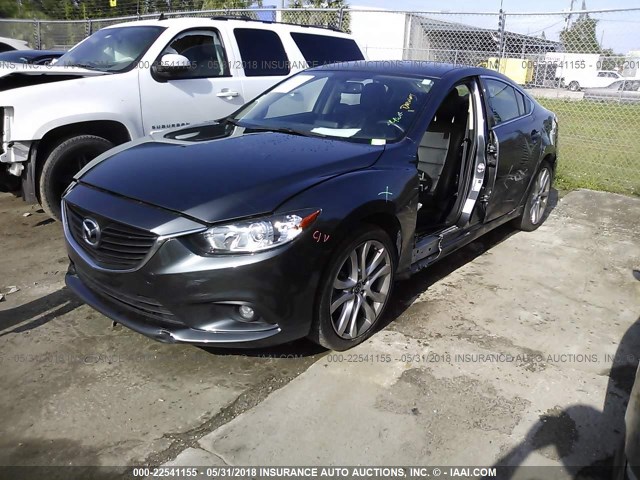 JM1GJ1V56G1458426 - 2016 MAZDA 6 TOURING GRAY photo 2