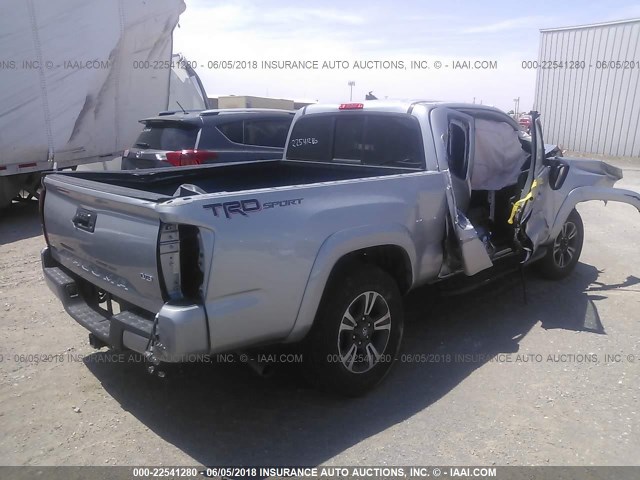 5TFRZ5CN2GX016252 - 2016 TOYOTA TACOMA ACCESS CAB/SR/SR5/TRD SPT SILVER photo 4