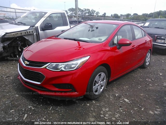 1G1BC5SM6H7102797 - 2017 CHEVROLET CRUZE LS RED photo 2