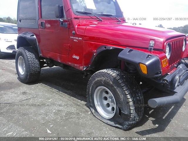 1J4FA49S7YP712179 - 2000 JEEP WRANGLER / TJ SPORT RED photo 6