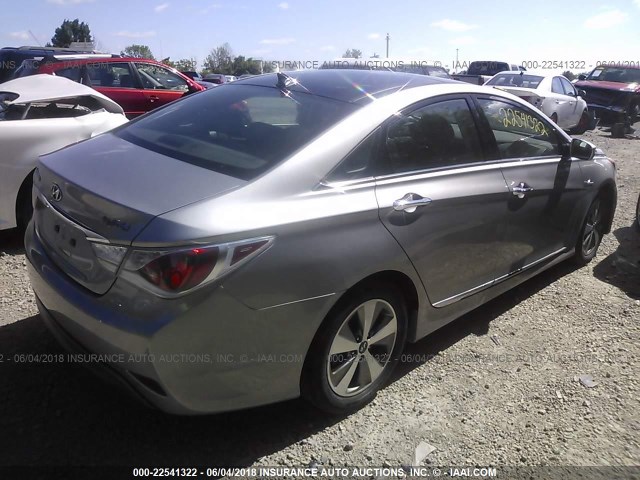 KMHEC4A44BA014935 - 2011 HYUNDAI SONATA HYBRID SILVER photo 4