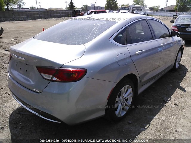 1C3CCCAB9GN110908 - 2016 CHRYSLER 200 LIMITED SILVER photo 4