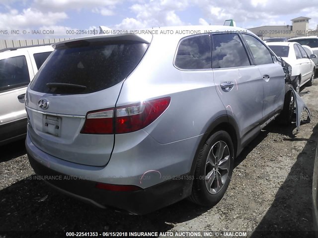 KM8SN4HF0DU007213 - 2013 HYUNDAI SANTA FE GLS SILVER photo 4