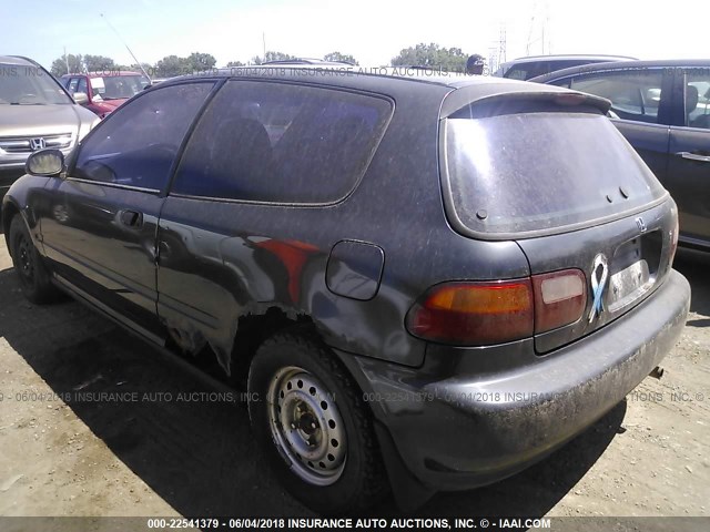 2HGEH2359PH512560 - 1993 HONDA CIVIC CX BLACK photo 3