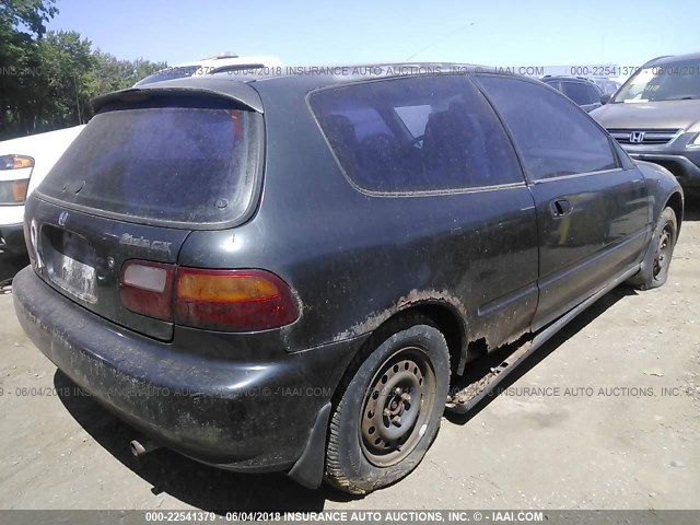 2HGEH2359PH512560 - 1993 HONDA CIVIC CX BLACK photo 4