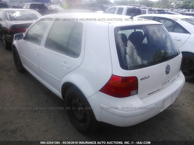 9BWGB61J124014638 - 2002 VOLKSWAGEN GOLF GLS WHITE photo 3