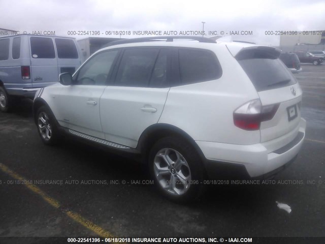 WBXPC9C46AWJ39866 - 2010 BMW X3 XDRIVE30I WHITE photo 3