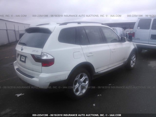 WBXPC9C46AWJ39866 - 2010 BMW X3 XDRIVE30I WHITE photo 4