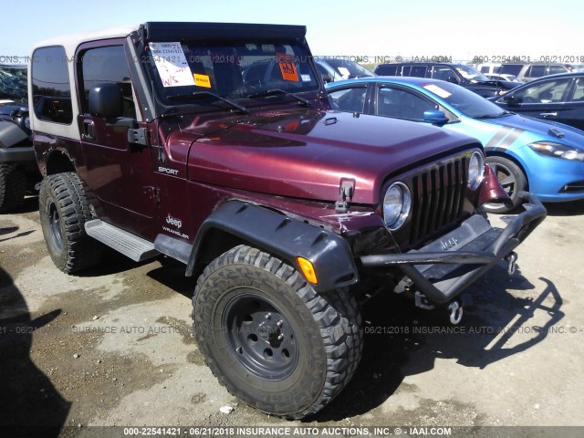 1J4FA49S03P309718 - 2003 JEEP WRANGLER / TJ SPORT BURGUNDY photo 1