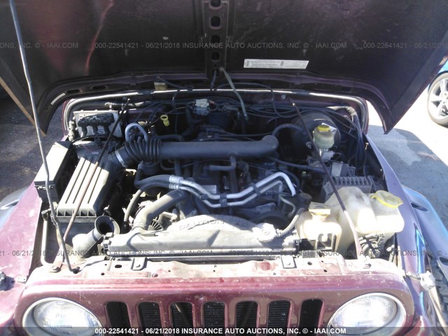 1J4FA49S03P309718 - 2003 JEEP WRANGLER / TJ SPORT BURGUNDY photo 10