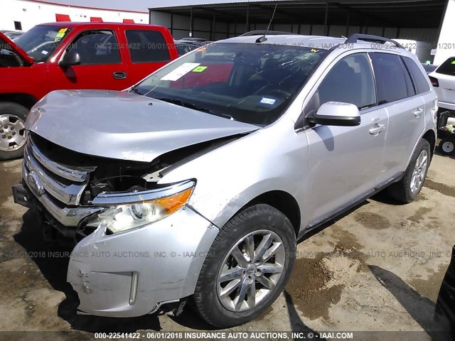 2FMDK3KC0CBA45507 - 2012 FORD EDGE LIMITED SILVER photo 2