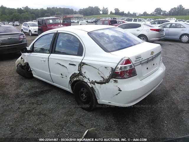 KL1TD56608B181893 - 2008 CHEVROLET AVEO LS WHITE photo 3