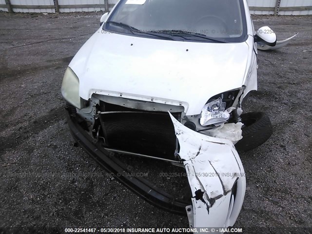 KL1TD56608B181893 - 2008 CHEVROLET AVEO LS WHITE photo 6