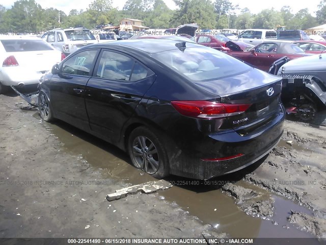 KMHD84LF6HU156013 - 2017 HYUNDAI ELANTRA SE/VALUE/LIMITED BLACK photo 3