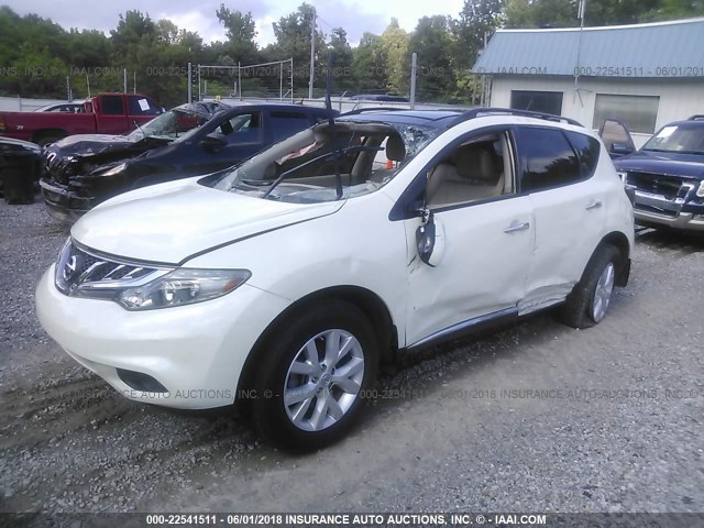 JN8AZ1MW8EW500107 - 2014 NISSAN Murano S/SL/SV/LE WHITE photo 2