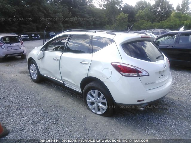 JN8AZ1MW8EW500107 - 2014 NISSAN Murano S/SL/SV/LE WHITE photo 3