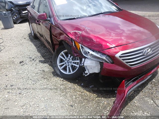 5NPE24AF5GH271224 - 2016 HYUNDAI SONATA SE 红色 照片 6