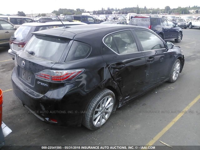 JTHKD5BH6C2061597 - 2012 LEXUS CT 200 BLACK photo 4