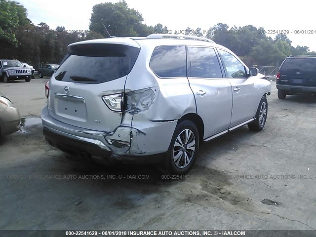 5N1DR2MN9HC659581 - 2017 NISSAN PATHFINDER S/SV/SL/PLATINUM SILVER photo 4