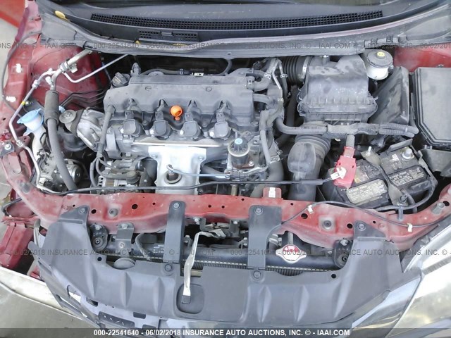 2HGFG3B05FH501119 - 2015 HONDA CIVIC EXL RED photo 10