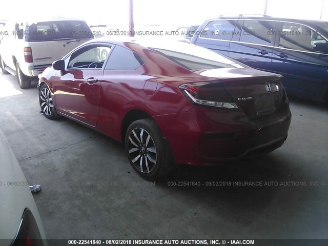 2HGFG3B05FH501119 - 2015 HONDA CIVIC EXL RED photo 3