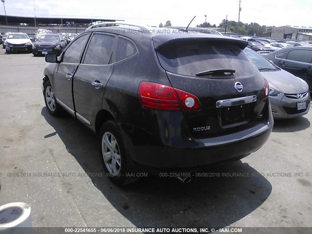 JN8AS5MTXBW570639 - 2011 NISSAN ROGUE S/SV/KROM BLACK photo 3