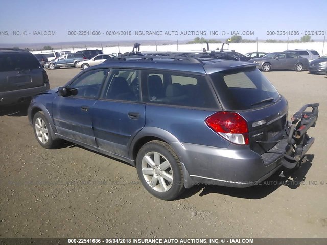 4S4BP61CX87301650 - 2008 SUBARU OUTBACK 2.5I BLUE photo 3