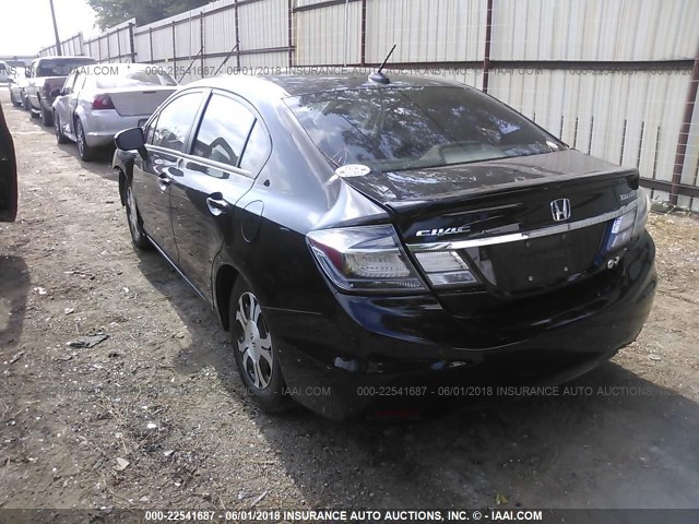 19XFB4F39FE000138 - 2015 HONDA CIVIC HYBRID L BLACK photo 3