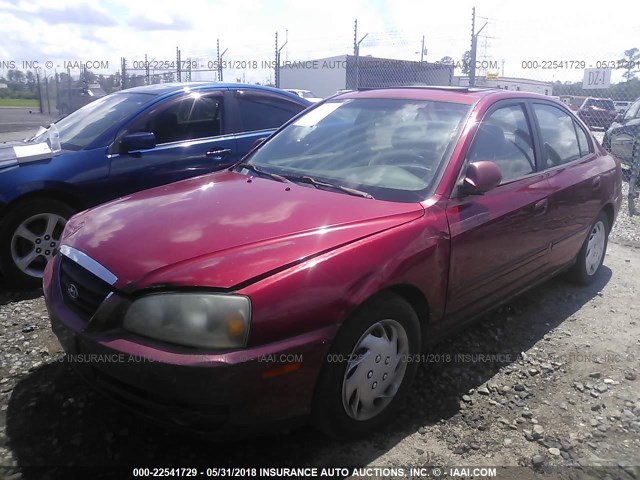 KMHDN46D36U277937 - 2006 HYUNDAI ELANTRA GLS/GT/LIMITED MAROON photo 2