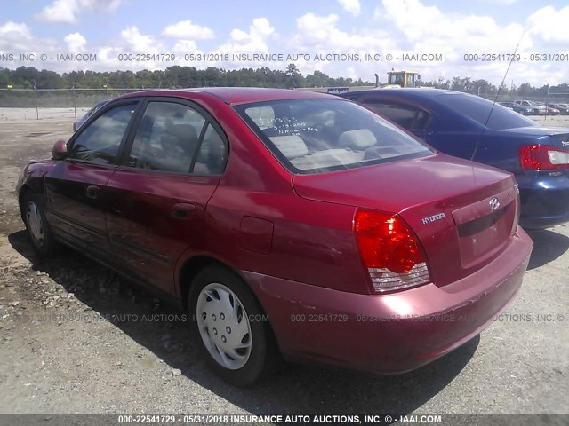 KMHDN46D36U277937 - 2006 HYUNDAI ELANTRA GLS/GT/LIMITED MAROON photo 3