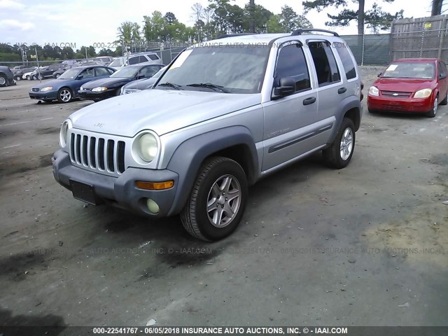 1J4GK48K73W730537 - 2003 JEEP LIBERTY SPORT/FREEDOM ვერცხლისფერი ფოტო 2