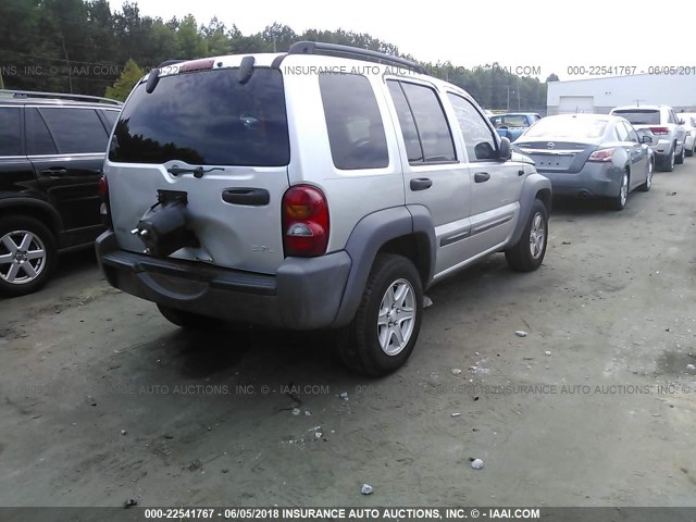 1J4GK48K73W730537 - 2003 JEEP LIBERTY SPORT/FREEDOM ვერცხლისფერი ფოტო 4
