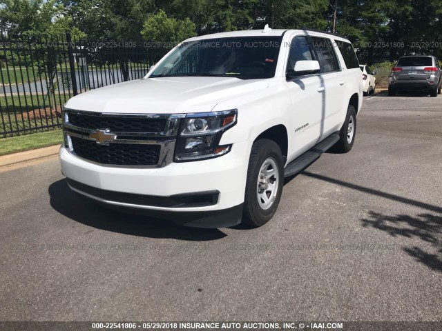 1GNSC5EC6FR627250 - 2015 CHEVROLET SUBURBAN C1500 WHITE photo 2