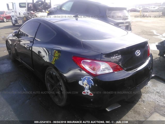 KMHHT6KD8BU043683 - 2011 HYUNDAI GENESIS COUPE 2.0T BLACK photo 3