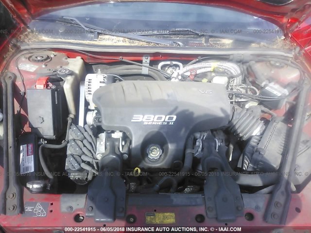 1G2WJ52K6XF252639 - 1999 PONTIAC GRAND PRIX SE 红色 照片 10