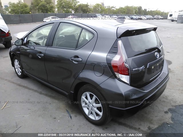 JTDKDTB35H1594449 - 2017 TOYOTA PRIUS C GRAY photo 3