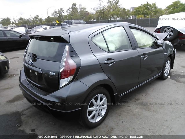 JTDKDTB35H1594449 - 2017 TOYOTA PRIUS C GRAY photo 4