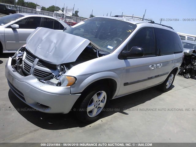 1D4GP45R36B604005 - 2006 DODGE CARAVAN SXT SILVER photo 2