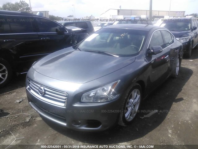 1N4AA5AP6EC466943 - 2014 NISSAN MAXIMA S/SV GRAY photo 2