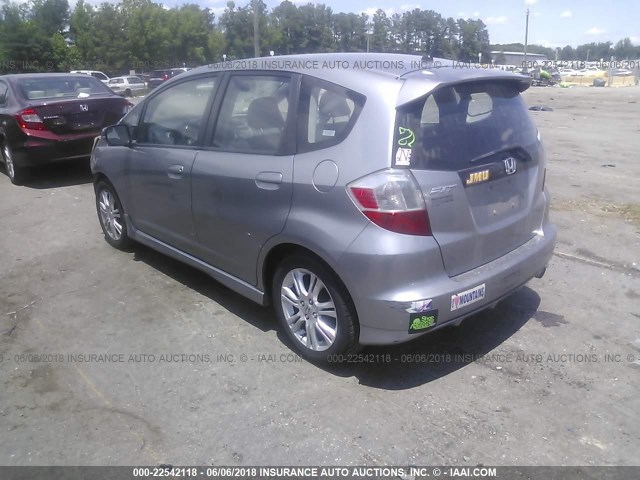 JHMGE87469C002451 - 2009 HONDA FIT SPORT GRAY photo 3