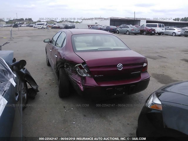 2G4WC532551270067 - 2005 BUICK LACROSSE CX BURGUNDY photo 3