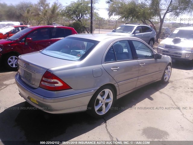 WDBRF40J14F524846 - 2004 MERCEDES-BENZ C 230K SPORT SEDAN GOLD photo 4