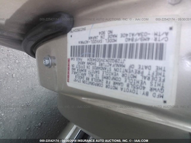 JT2BG22K3V0094924 - 1997 TOYOTA CAMRY LE/XLE BEIGE photo 9